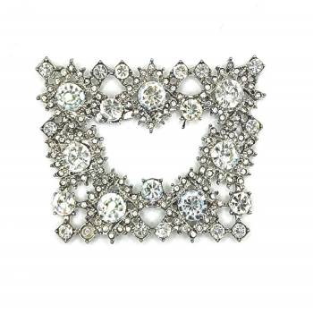 Decorative Silver With Stones And Strass 6.5X5 cm. (0640)